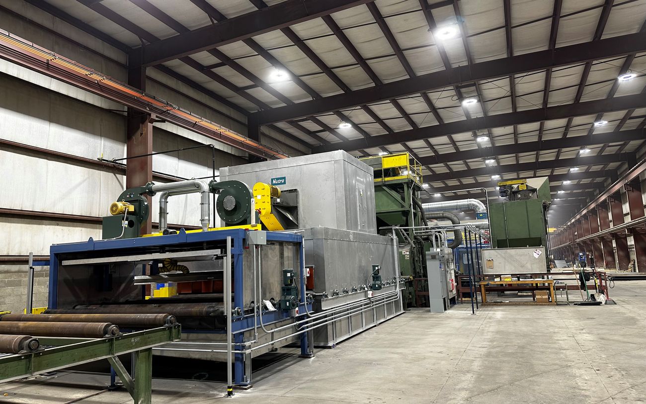 Automated blast and prime plate line equipment inside the Regal Industrial Donora facility